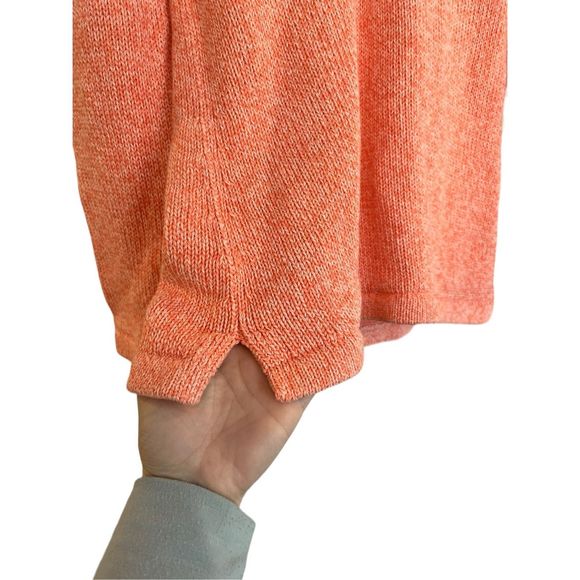 L.L Bean salmon pink Sweater Cotton Knit V Neck sz S Valentine’s Day - Picture 3 of 9